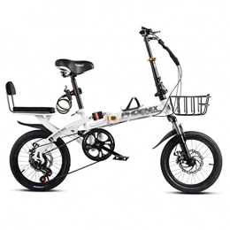 M-YN Folding Bike 20 Inch 7 Speed Folding Bike For Adult Men Women, Mini Compact Foldable Bicycle(Color:white)