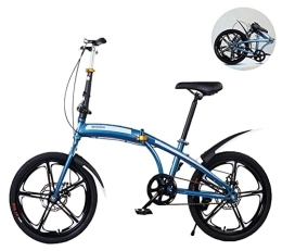 LFNOONE Folding Bike 20 inch BMX Freestyle Bike for teenager aldult 20''single speed Folding Bike portable Road Bike / skid and wear-resistant tires, special design Suitable for height 135cm-185cm / 150kg / blue