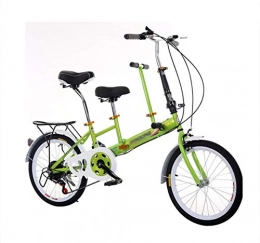 GUI Bike 20-inch comfortable bicycle, high-carbon steel folding bicycle, parent-child double seat, with children to pick up and drop off the baby, adult womens ladies bicycle, with a load of 150kg