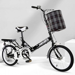 Nileco Folding Bike 20 Inch Damping Foldable Bicycle, Folding Bike for 135-175cm People, with Adjustable Handlebars & Shopping Basket & Front And Back Brakes Bike