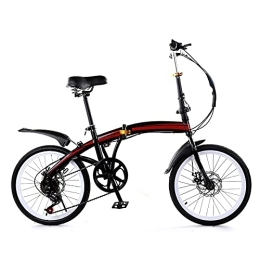 ASPZQ Folding Bike 20 Inch Folding Bicycle, Adult Variable Speed Bicycle Double Disc Brake Bicycle for Men Women-Students And Urban Commuters, A