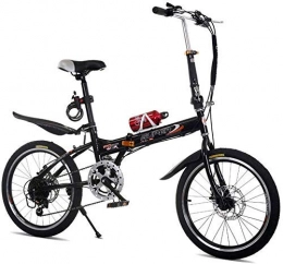 L.HPT Folding Bike 20 Inch Folding Bicycle Shifting - Folding Speed Bicycles Men And Women Bicycle Ultra Light Portable Front And Rear Disc Brakes 20 Inch Adult Student Car, White (Color : Black)
