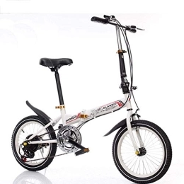 L.HPT Folding Bike 20 Inch Folding Bicycle Shifting-Folding Variable Speed Bicycle Men And Women Bicycle Ultra Light Portable Folding Leisure Bicycle-20 Inch Adult Student Car, Yellow (Color : White)