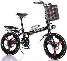 Pkfinrd Bike 20 Inch Folding Bicycle Shifting - Men And Women Bicycle - Disc Brakes Adult Ultra Light Children Students Portable with Small Bicycle, Red, 20inchonewheel ( Color : Black , Size : 20inchonewheel )