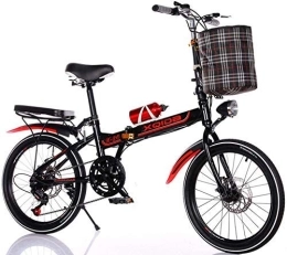 L.HPT Bike 20 Inch Folding Bicycle Shifting - Men And Women Bicycle - Disc Brakes Adult Ultra Light Children Students Portable with Small Bicycle, Red, 20inchonewheel (Color : Red, Size : 20inchonewheel)