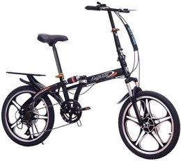 FHKBB Folding Bike 20 Inch Folding Bicycle - Shock Absorption Double Disc Brakes Shift One Wheel Male And Female Students Adult Bicycle
