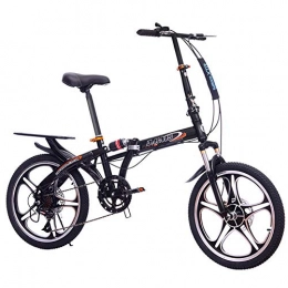DPGPLP Folding Bike 20 Inch Folding Bicycle - Shock Absorption Double Disc Brakes Shift One Wheel Male And Female Students Adult Bicycle