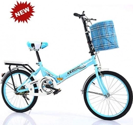 Sooiy Folding Bike 20 Inch Folding Bicycle Women'S Light Work Adult Adult Ultra Light Variable Speed Portable Adult Small Student Male Bicycle Folding Carrier Bicycle Bike Bicicletas de carretera, Blue
