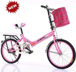 Sooiy Bike 20 Inch Folding Bicycle Women'S Light Work Adult Adult Ultra Light Variable Speed Portable Adult Small Student Male Bicycle Folding Carrier Bicycle Bike Bicicletas de carretera, Pink
