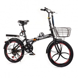 M-YN Folding Bike 20 Inch Folding Bike For Adult Men Women Teens, Mini Lightweight Foldable Compact Bicycle For Student Office Worker, High Tensile Aluminum Frame(Color:black)