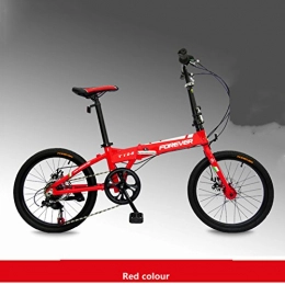 HUAHUADP Bike 20-inch Folding Bike, Great for City Riding Commuting, Ultra-light Aluminum Foldable Bicycle Frame Alloy Shimano Gears For Commuter Men And Women Junior High School Students-red 110x130cm(43x51inch)