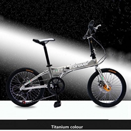 HUAHUADP Bike 20-inch Folding Bike, Great for City Riding Commuting, Ultra-light Aluminum Foldable Bicycle Frame Alloy Shimano Gears For Commuter Men And Women Junior High School Students-silver 110x130cm(43x51inch)