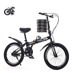 NBWE Folding Bike 20-inch folding bike ladies bicycles ultra-light and portable, mobility bicycles for students and adults, can be put in the trunk, comfortable road bicycles(Color:black, Size:20inch)