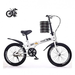NBWE Folding Bike 20-inch folding bike ladies bicycles ultra-light and portable, mobility bicycles for students and adults, can be put in the trunk, comfortable road bicycles(Color:white, Size:20inch)