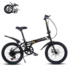 DYM Folding Bike 20 inch ladies bicycles adult folding bicycle ultra light portable bicycle dual disc brakes variable speed mountain bike free installation student unisex city bikes(Color:black, Size:Air transport)