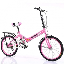 FYHCY Folding Bike 20 Inch Lightweight Mini Folding Bike Small Portable Bicycle Adult Female Folding Bicycle Student Car for Adults Men and Women Pink