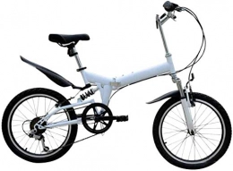 SYCY Folding Bike 20 Inch Lightweight Mini Folding Bike Small Portable Outdoor Travel Bicycle Adult Student-White