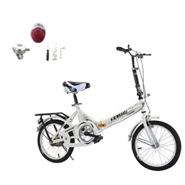 20 Inch Outroad Mountain Bike, Lightweight Mini Folding Bike, Small Portable ​​City Folding Mini Compact Bike Bicycle, Adult Female Folding Bicycle Student Car for Adults Men and Women (White)