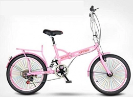 Domrx Bike 20 inch Sports and Leisure Folding Bicycle Ultra Light Portable Speed-Hole Pink Shifting_20inch