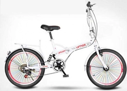 Domrx Folding Bike 20 inch Sports and Leisure Folding Bicycle Ultra Light Portable Speed-Hole White Shifting_20inch