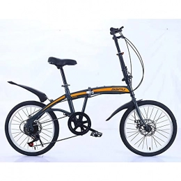 Fei Fei Folding Bike 20" Lightweight Alloy Folding City Bike Bicycle, Comfortable Mobile Portable Compact Lightweight Great Suspension Folding Bike for Men Women - Students and Urban Commuters Adult / Grey+O