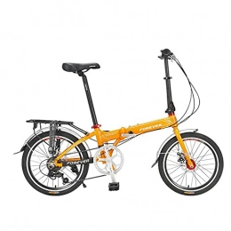 GWL Bike 20" Lightweight Alloy Folding City Bike Bicycle, Comfortable Mobile Portable Compact Lightweight Great Suspension Folding Bike for Men Women - Students and Urban Commuters / Orange