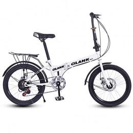 CUHSPOL Bike 20" Variable Speed Folding Lightweight Bicycle Bike With Rear Seat Shelf