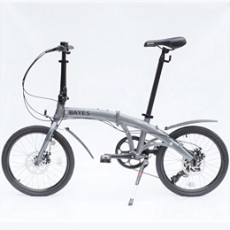 BAYES Bike 20Aluminium folding bike Shimano 8Gang with Disc Brakes Folding Bicycle Folding Bike, grau seidenmatt
