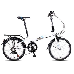 TYXTYX Folding Bike 20in 7 Speed ​​City Folding Mini Compact Bike Bicycle Urban Commuter Adult Cruiser Bike with Rear Rack, Portable Women's City Riding Mountain Cycling for Travel Go Working