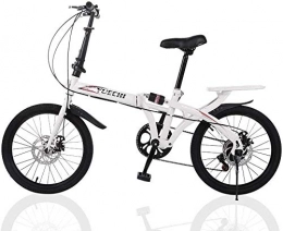 SYCY Bike 20in 7 Speed City Folding Suspension Bike Bicycle Urban Commuters Front and Rear Shock Absorption Dual Disc Brake Speed Bikes