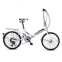 M-YN Bike 20in ​​City Folding Mini Compact Bike Bicycle For Adults, Women, Men Urban Commuters(Color:white)