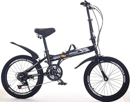 DPCXZ Folding Bike 20In Folding Bike, Anti-Slip Shock-Absorbing Mountain Bike Dual Disc Brake Foldable Frame Bicycle, with High Carbon Steel Sports Outdoor Adult Bike Black, 20 inches