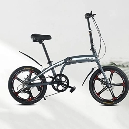 Lovexy Folding Bike 20in Folding Bike for Adult Men and Women Teens, Front and rear double shock absorption 7variable speed Double disc brake Handle seat height adjustable, for Men Women（2 color）