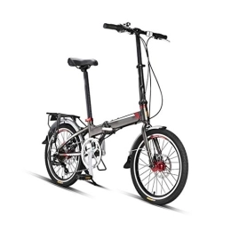 TYXTYX Folding Bike 20inch Folding Bike, 7 Speed Portable Bikes, Lightweight Aluminum Frame Double Disc Brake Mountain Bicycle Urban Commuters for Adult Teens