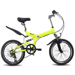 20Inch Folding Mountain Bike 6 Variable Speed Bicycle Road Bike Male And Female Cycling Folding Bicycle Variable Speed Bike,Yellow
