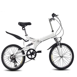RECORDARME Folding Bike 20inch Folding Mountain Bike, 6 Variable Speed Bicycle Road Bike Male Female Cycling Folding Bicycle Variable Speed Bike, for Urban Environment and Commuting To and From Get Off Work