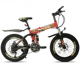 FXD Mountain Bike Bike 21-speed Children's Bicycle Variable Speed Folding Mountain Bike 20-inch Unisex Bicycle Double Disc Brake Double Damping Mountain Bike Suitable For 140-160cm