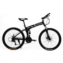 MUYU Bike 21 Speed Folding Bicycle Men Or Women Mountain Bike 24 Inch Dual Disc Brake Bike, Black, 21speeds