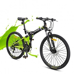 Fei Fei Bike 24" 24 Speed Lightweight Alloy Folding City Bike Bicycle, Comfortable Mobile Portable Compact Lightweight Great Suspension Folding Bike for Men Women - Students and Urban Commuters / Green