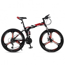 DKZK Bike 24 / 26 Inch Folding Mountain Bike 3 Wheels Off-Road Racing Variable Speed 21 / 24 / 27 Speed Equipped With Dual Shock Dual Disc Brake