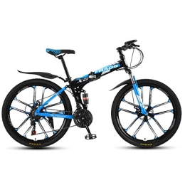 Allround Helmets Bike 24 / 26 Inch Folding Mountain Bike, Adults Men and Women Steel frame (folding) MTB Bicycle 51-8 Siamese finger dial 21 / 24 / 27 Speed with Mechanical disc brake B, 24 inch 24 speed