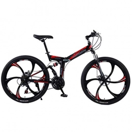 SPOCH Bike 24 / 26 inch Mountain Bike, Fat Tire Foldable Bike Outroad Bicycles, Variable Speed Disc Brake, High Carbon Steel Road Bikes for Adults Students, D 21 Speed, 26 inch