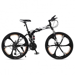 DKZK Folding Bike 24 / 26 Inch Mountain Bike Portable Foldable High Carbon Steel Frame 21 / 24 / 27 Speed Variable Speed Bicycle Dual Disc Brake City Commuter Bike