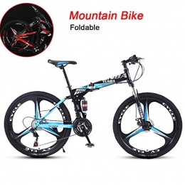 24 Inch Foldable Mountain Tril Bike Cruiser Bicycle High Carbon Steel Bicycles Full Suspension Exercise Bikes Adjustable Seat For Men And Women Outdoor Fitness ( Color : 27speed , Size : 24inch )