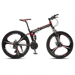 Tbagem-Yjr Folding Bike 24 Inch Folding High Carbon Steel Bicycle 3 Knife Wheels Adult Student Small Portable Bicycle 21 / 24 / 27 / 30 Speed Women Men Travel Outdoor Adjustable Bicycle Color:A-B (Color : A, Speed : 30speed)