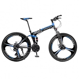 Tbagem-Yjr Folding Bike 24 Inch Folding Mountain Bike, 3 Knife Wheels Adult Student Small Portable Bicycle 21 / 24 / 27 / 30 Speed Women Men Travel Outdoor Bicycle Adjustable Bicycle Color:A-B (Color : B, Speed : 27speed)