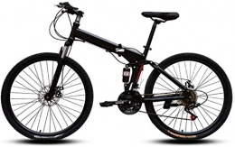 NLRHH Bike 24 inch Mountain Bikes, Easy to Carry Folding High Carbon Steel Frame Variable Speed Double Shock Absorption Foldable Bicycle 6-6, 21 Speed peng