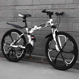 BEIGOO Folding Bike 24inch Folding Bike, Dual Disc Brakes Variable Speed Mountain Bike, High Tensile Steel City Bike, Adjustable Seat & Handlebar, For Adult Men And Women Teens-27Speed-B4