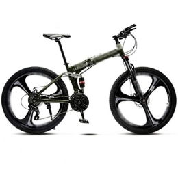 PFSYR Bike 24Inches 24-speed Folding Variable-speed Mountain Bike, Men Women Universal Bicycles, Adult Off-road Mountain Bike, Double Shock-absorbing Three Knife Wheels Student MTB Racing, 8-second Folding Flat