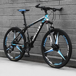 SHUI Bike 26'' Folding Mountain Bikes, 21 / 24 / 27 Speed MTB Bikes, Full Suspension 3-Spoke 26 Inch Wheels, Anti-Slip Bicycle for Man / Woman / TeenTop Configuration Black-Blue-21 speed